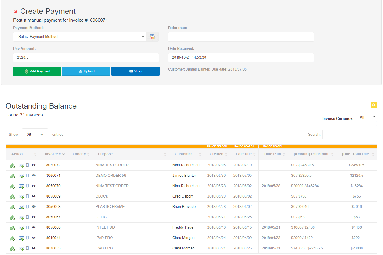 outstanding principal balance example