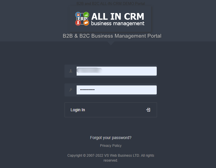 ALL-IN-CRM Portal (demo)