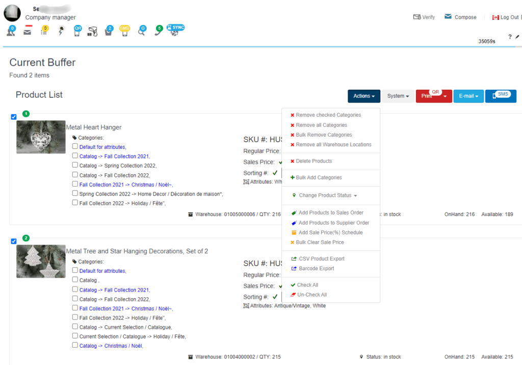 Bulk Program, Retail Default Category