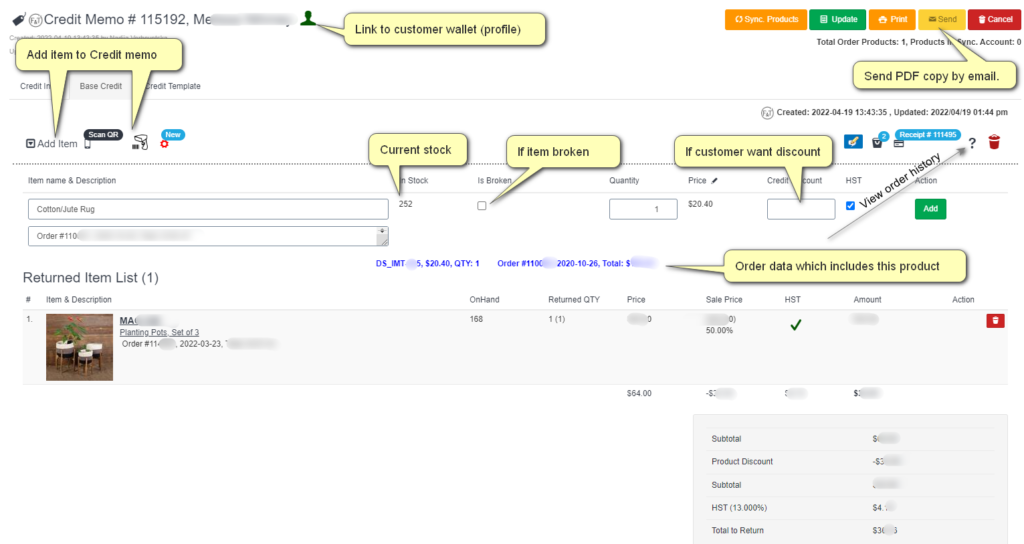 ALL-IN-CRM Credit Memo in details